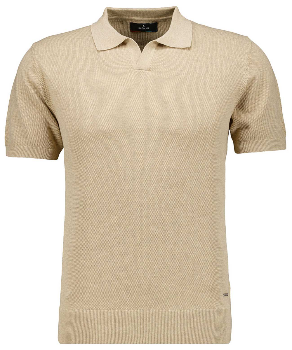 Strick-Pullover Kurzarm, Resortkragen