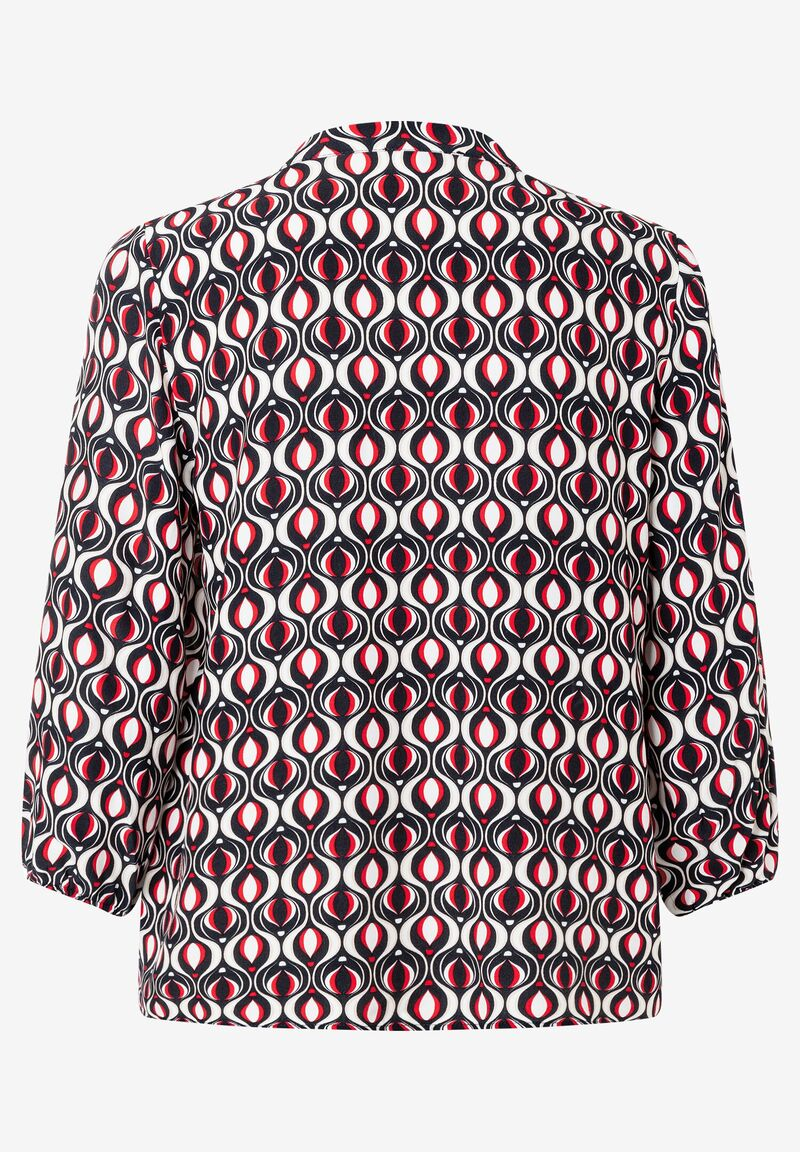 Viskosebluse grafischer Print marine/rot Frühjahrs-Kollektion