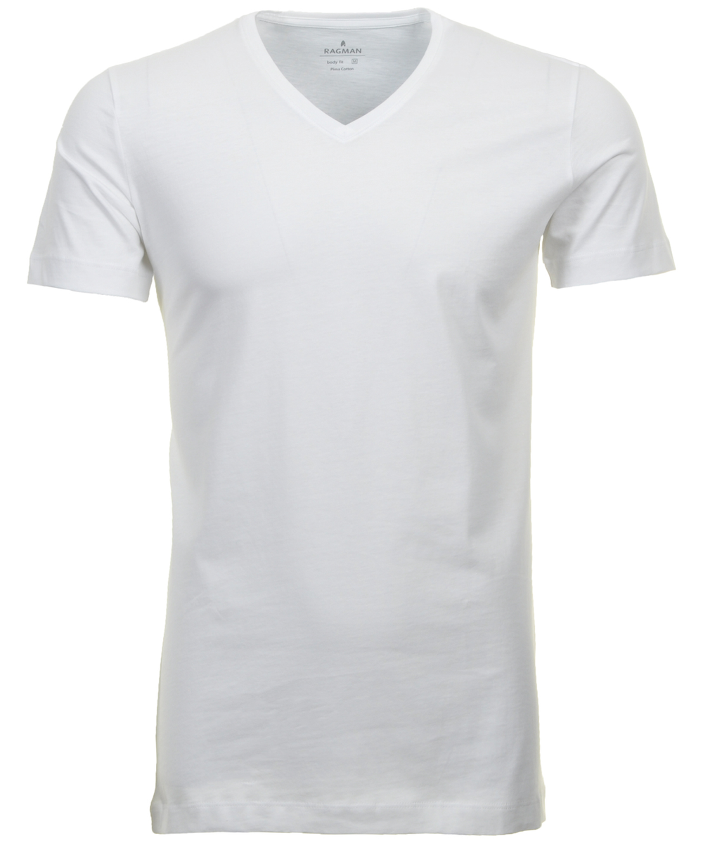 2 T-Shirt Doppelpack Bodyfit mit V-Ausschnitt