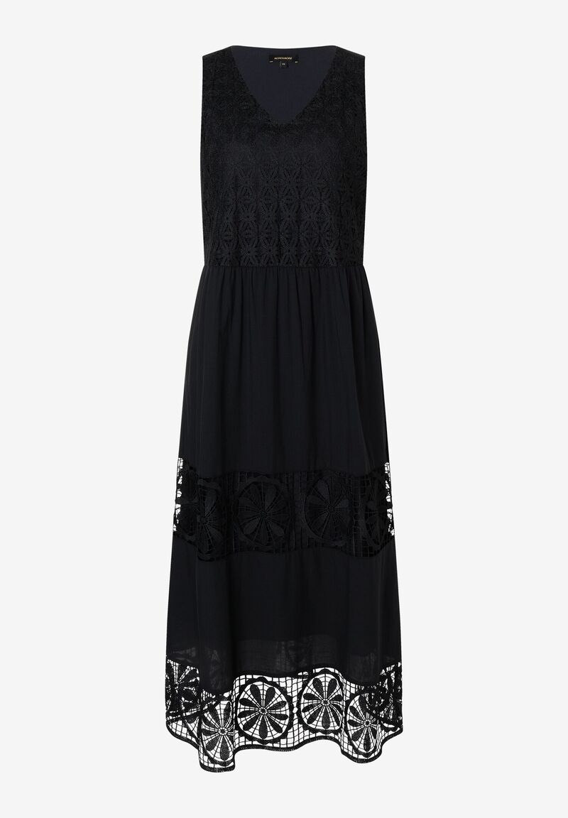 Maxikleid mit Spitzendetails schwarz Sommer-Kollektion