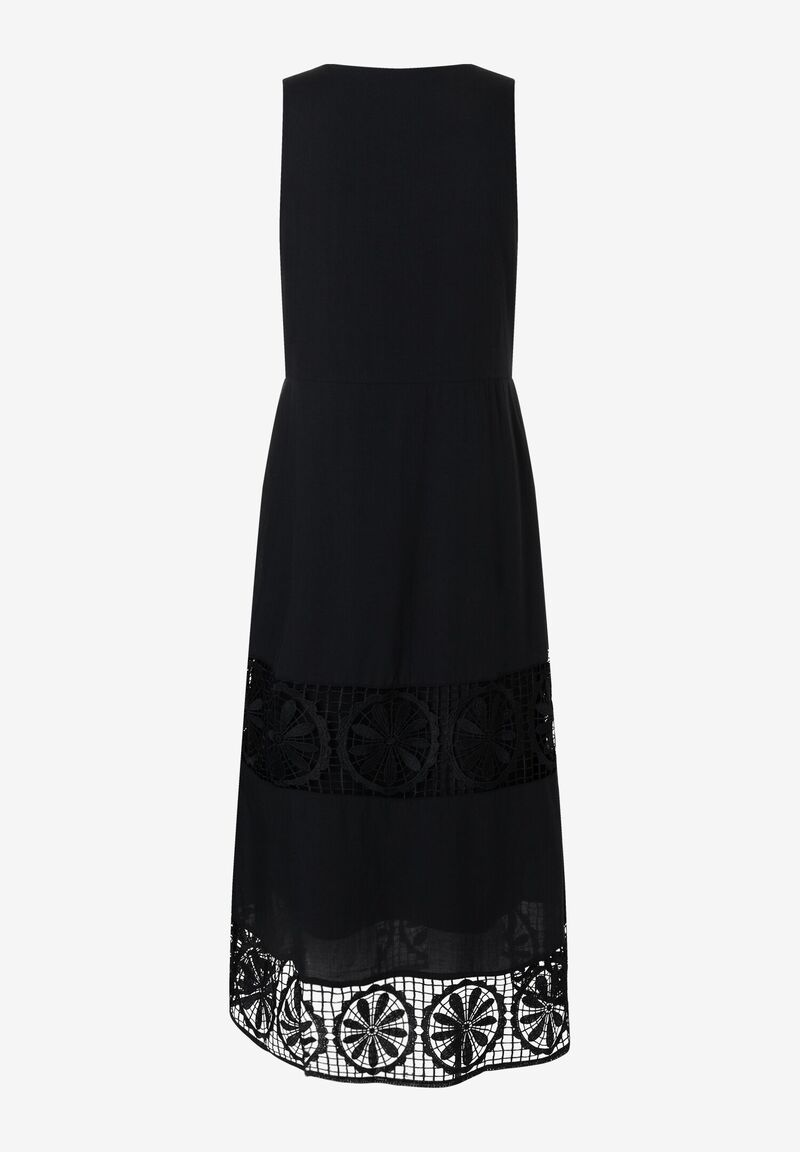 Maxikleid mit Spitzendetails schwarz Sommer-Kollektion