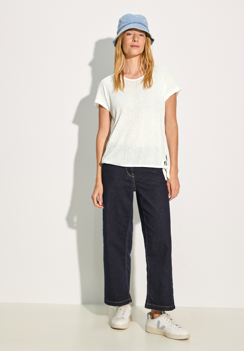 Geripptes Burn-Out T-Shirt