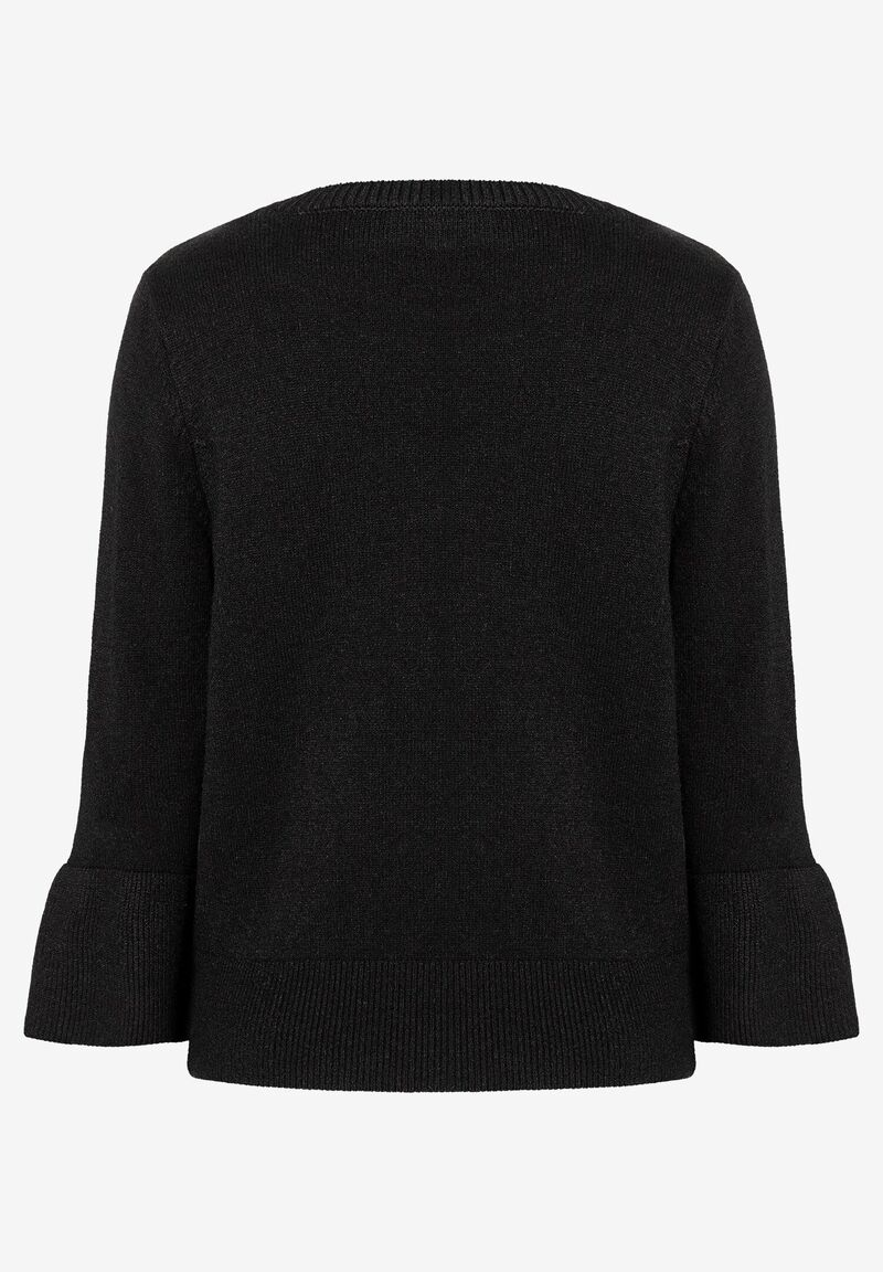 Pullover mit Volantärmel schwarz Herbst-Kollektion