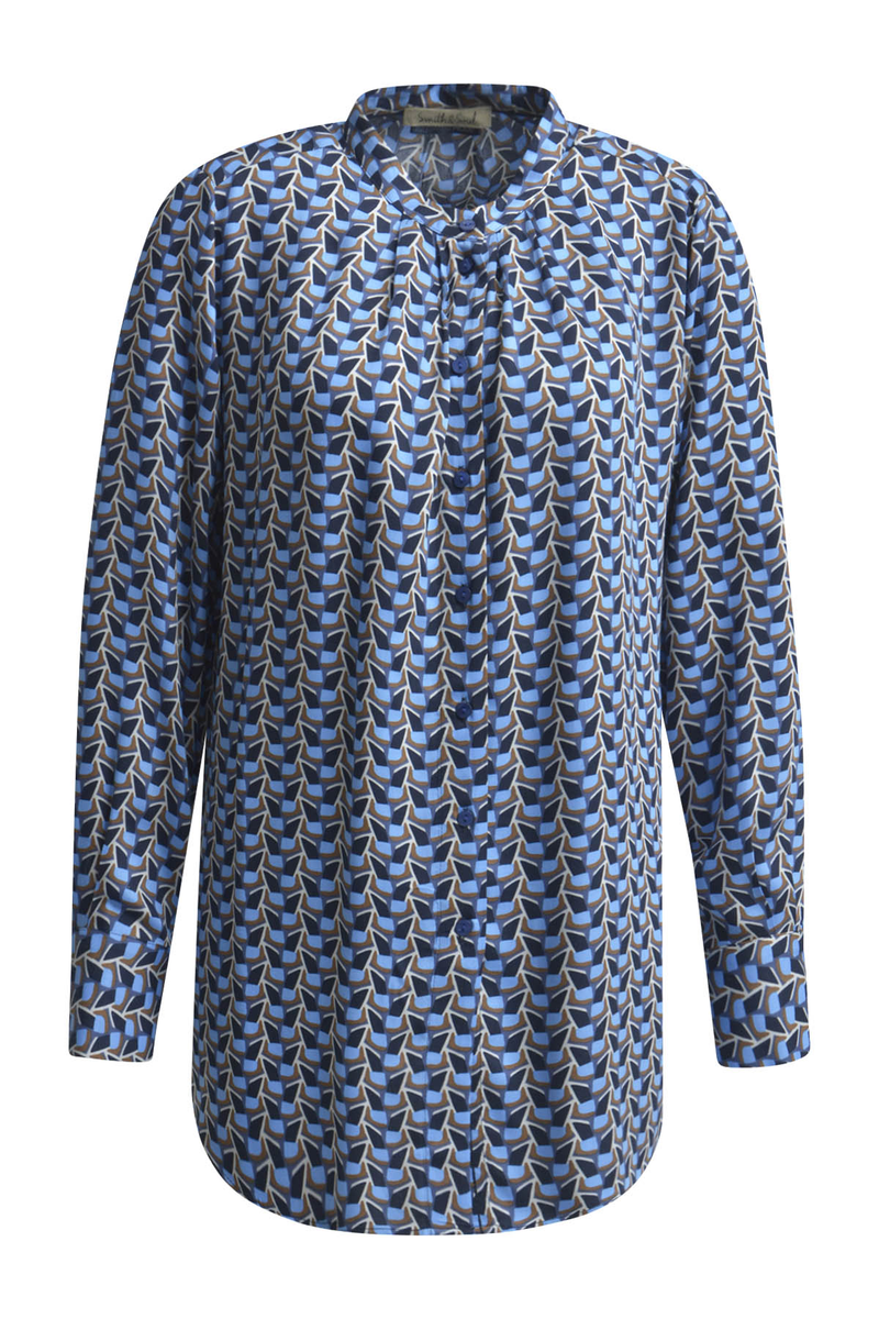 Stand Collar Pleat Blouse