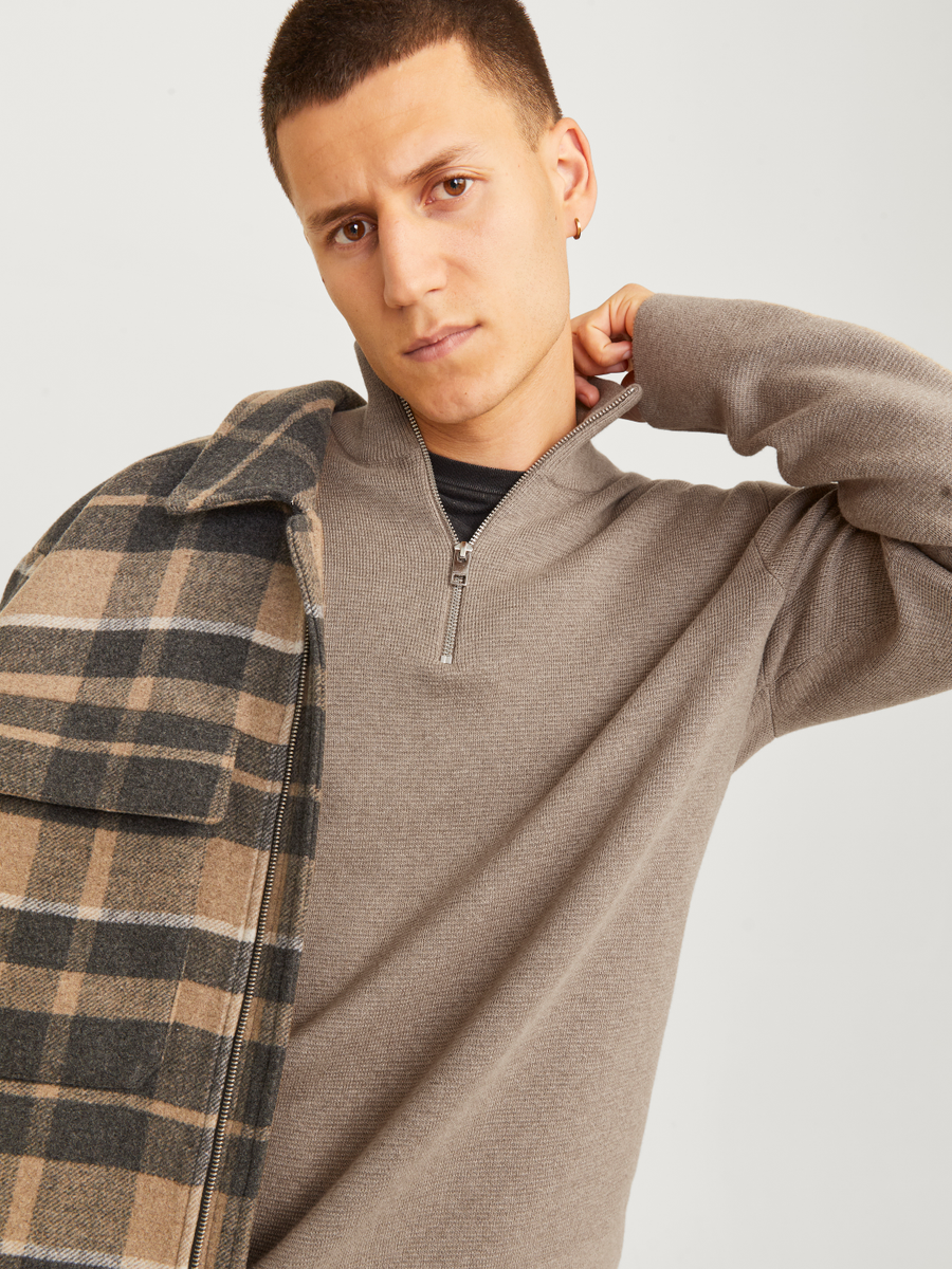 JPRBLAMILANO STITCH KNIT HALF ZIP SN