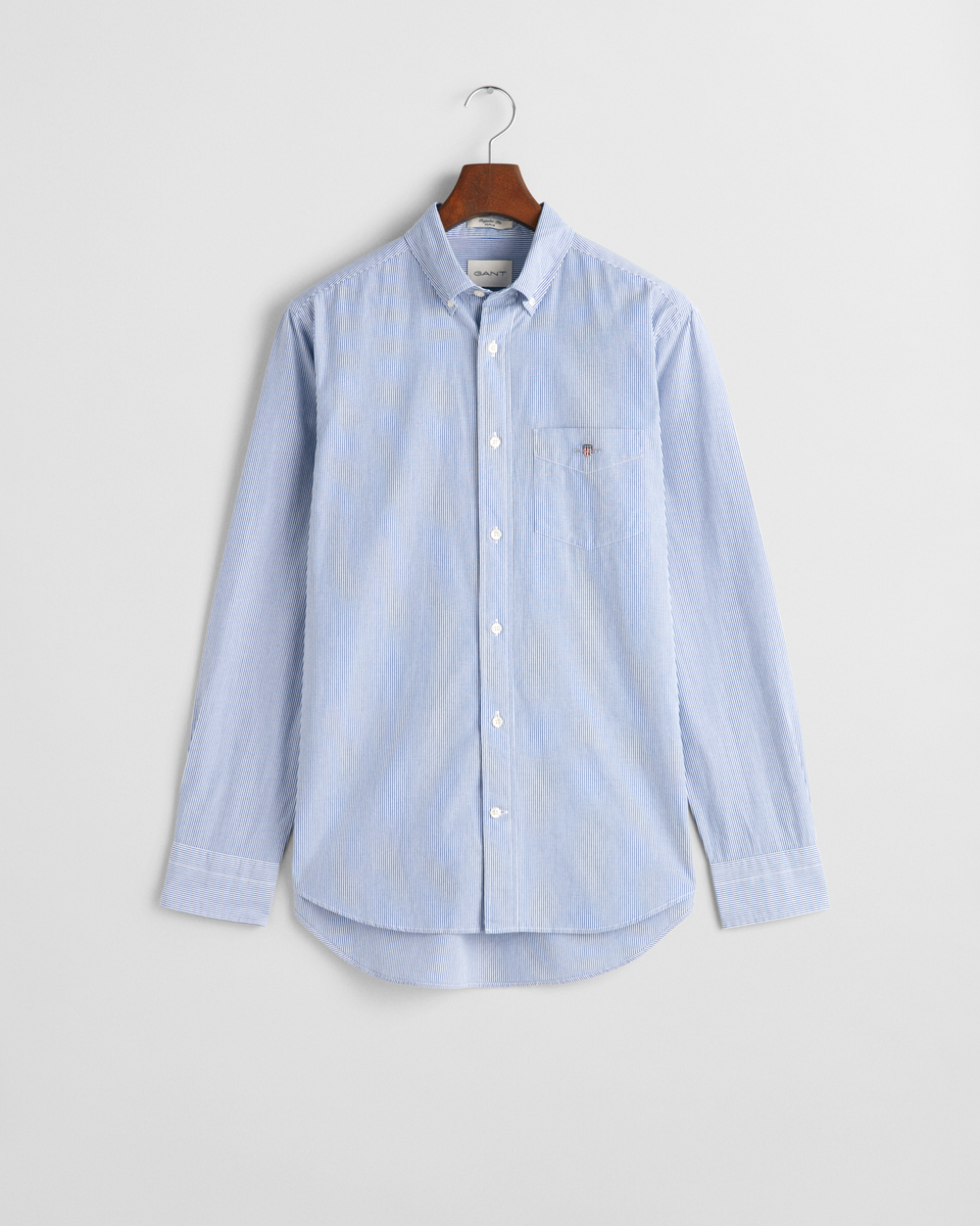Regular Fit Classic Banker Stripe Popeline Hemd
