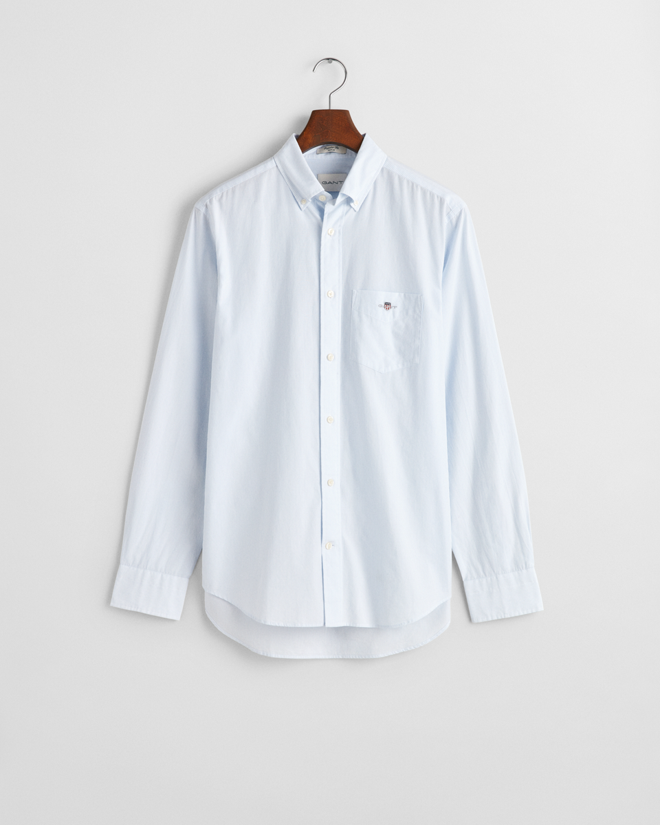 Regular Fit Classic Banker Stripe Popeline Hemd