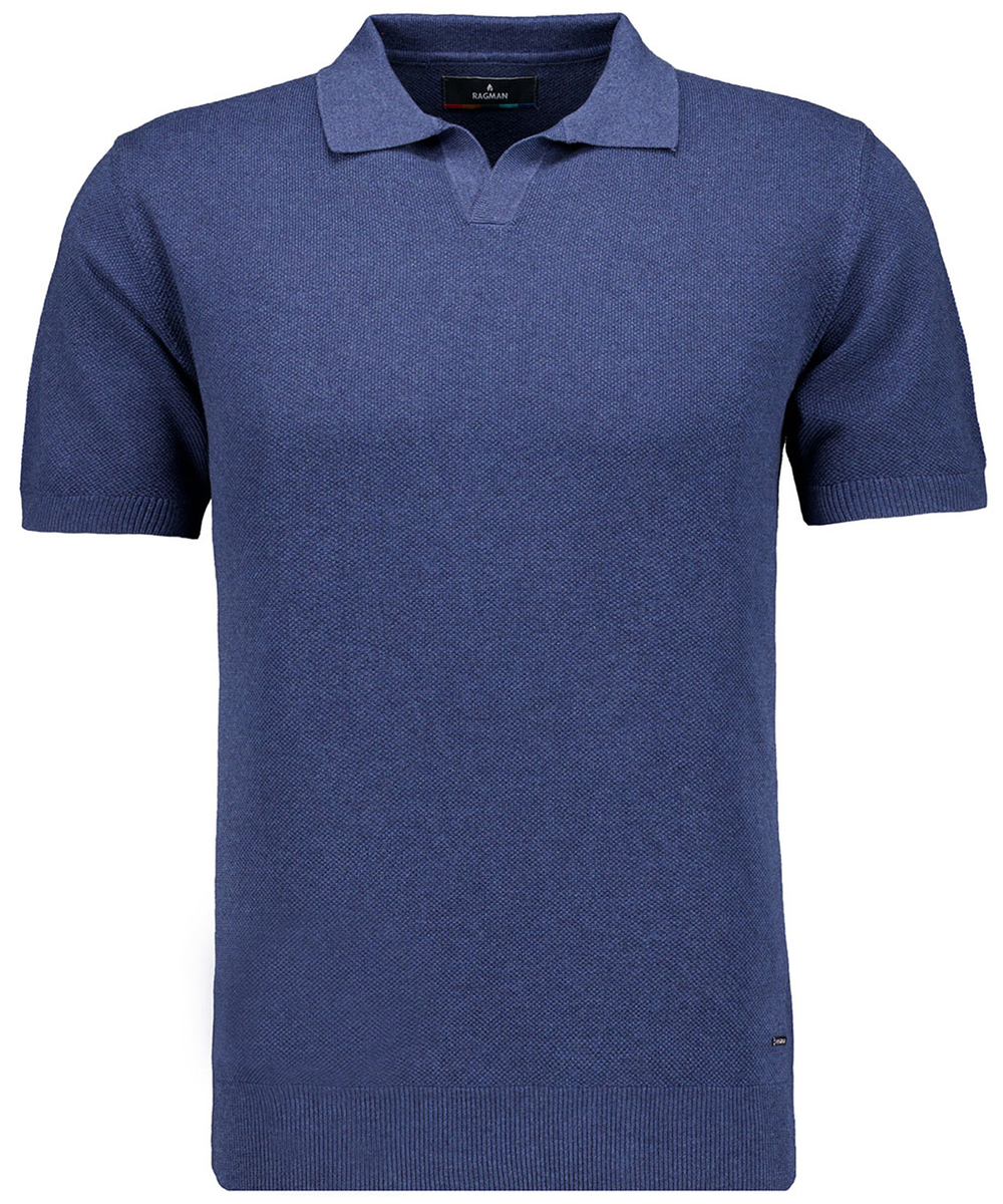 Strick-Pullover Kurzarm, Resortkragen