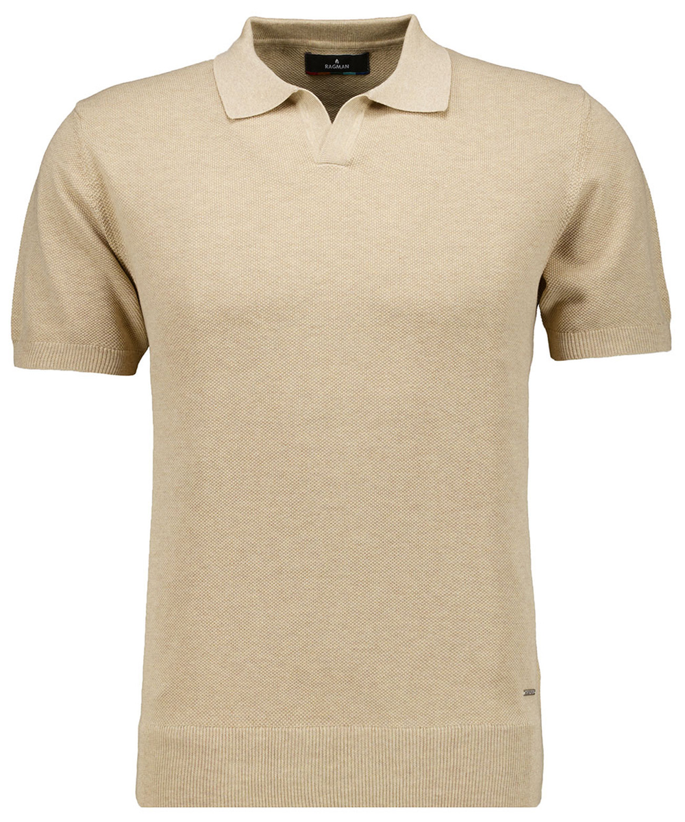 Strick-Pullover Kurzarm, Resortkragen