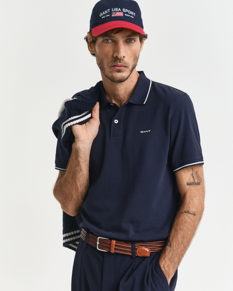 Piqué Poloshirt mit Randstreifen