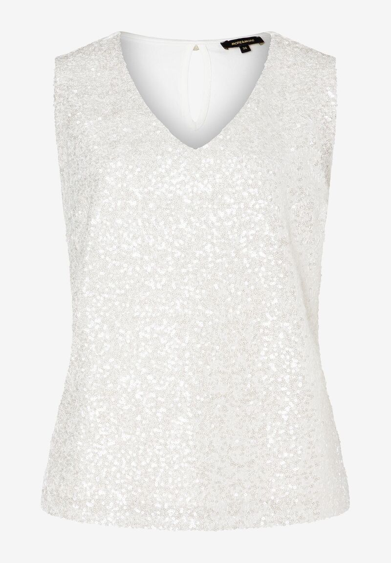 Paillettentop offwhite