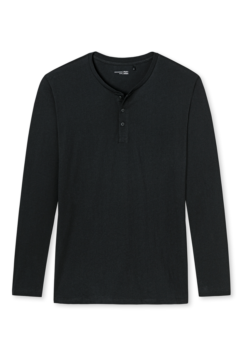 Langarmshirt Knopfleiste