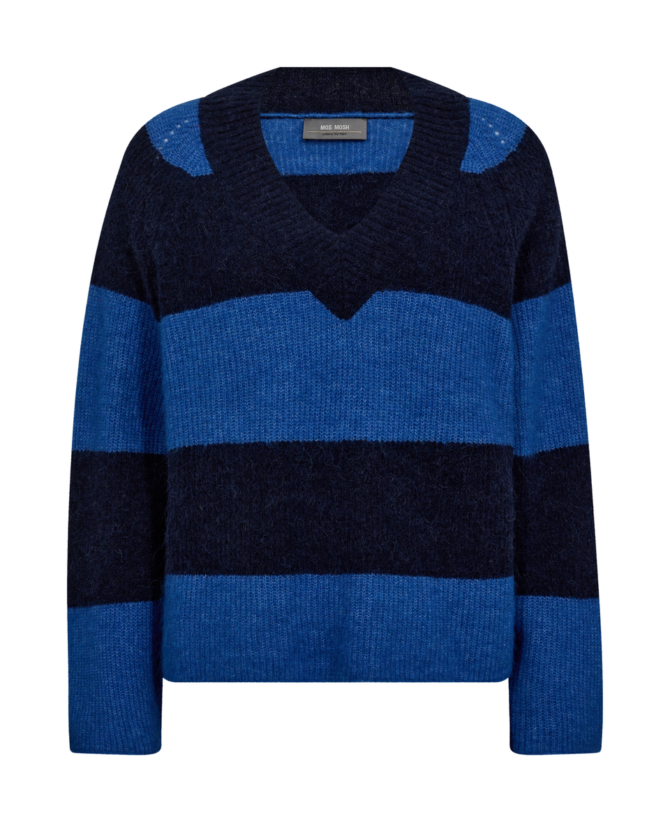MMTaci Stripe LS V-Neck Knit
