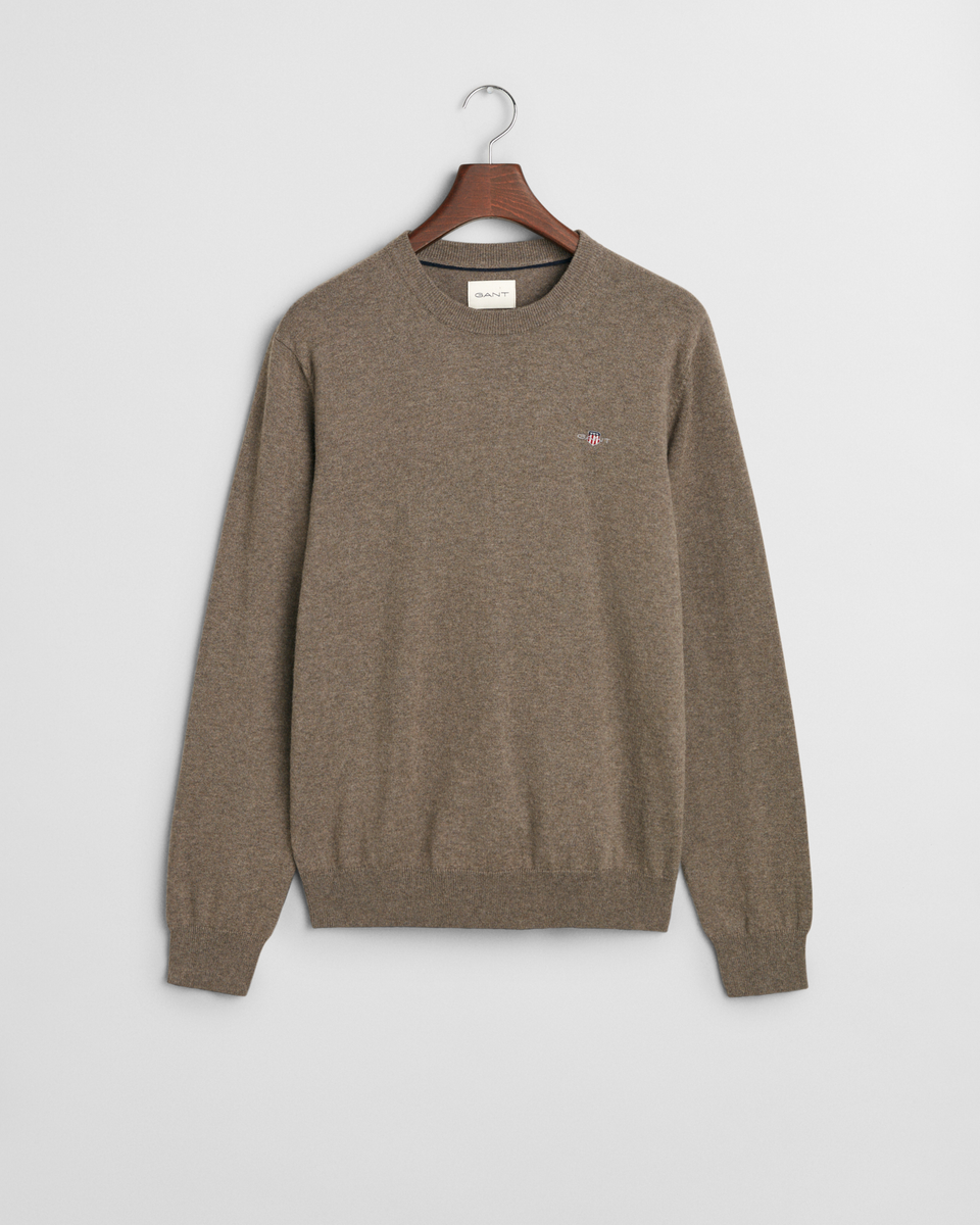 Rundhalspullover aus Baumwoll-Wollmischung