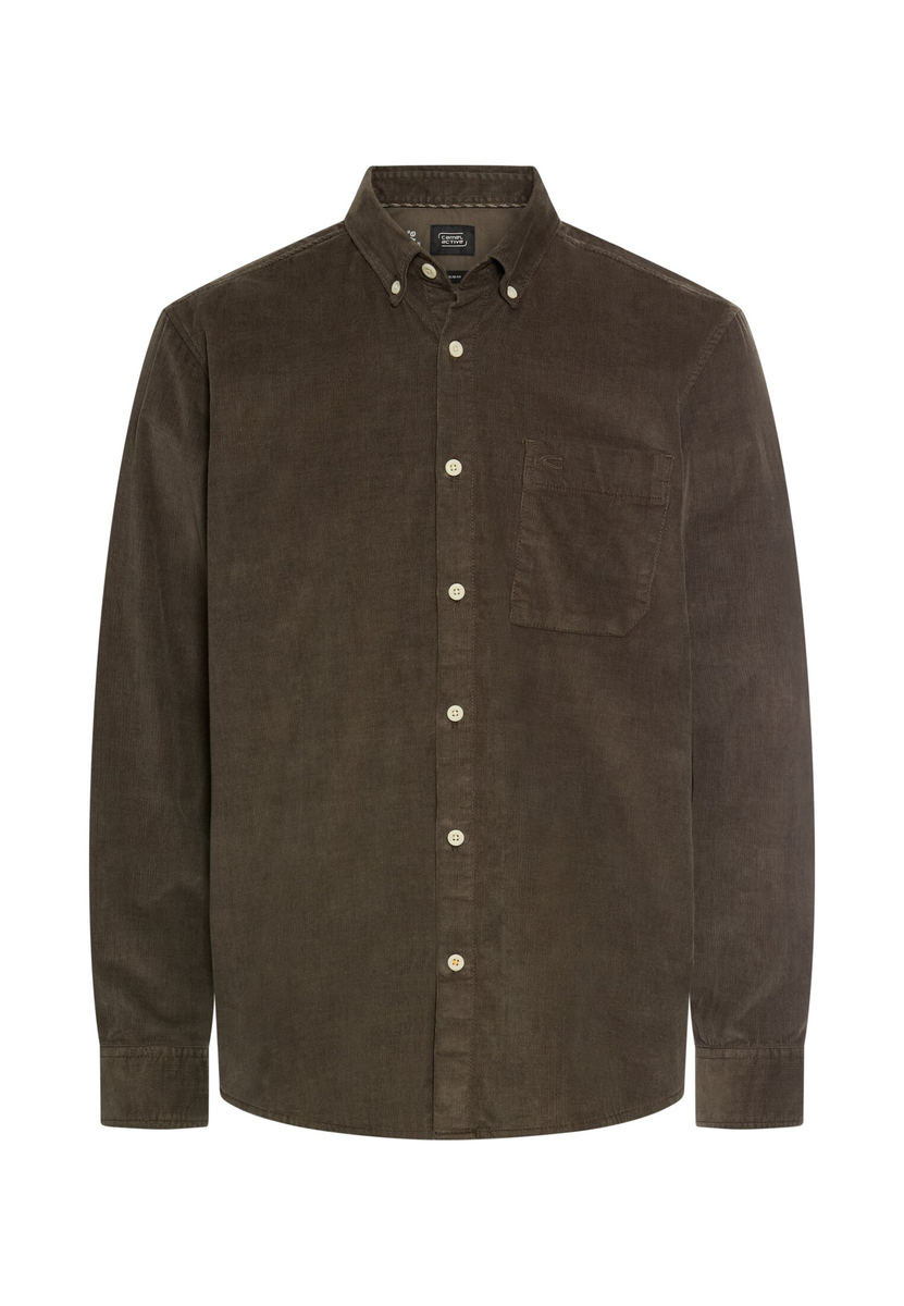 fleXXXactive® Langarm Shirt mit Button-Down-Kragen und Brusttasche