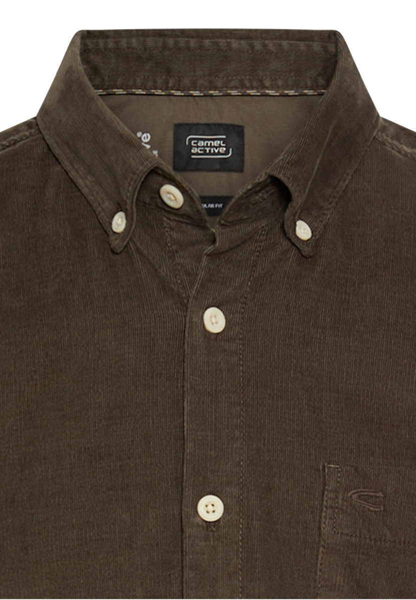 fleXXXactive® Langarm Shirt mit Button-Down-Kragen und Brusttasche