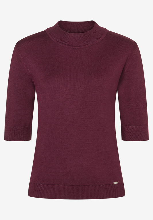 Turtleneck-Pullover mit kurzen Ärmeln
