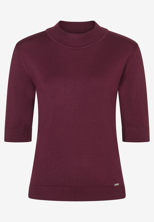 Turtleneck-Pullover mit kurzen Ärmeln