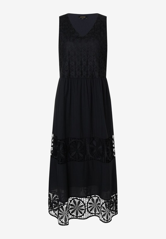 Maxikleid mit Spitzendetails  schwarz  Sommer-Kollektion
