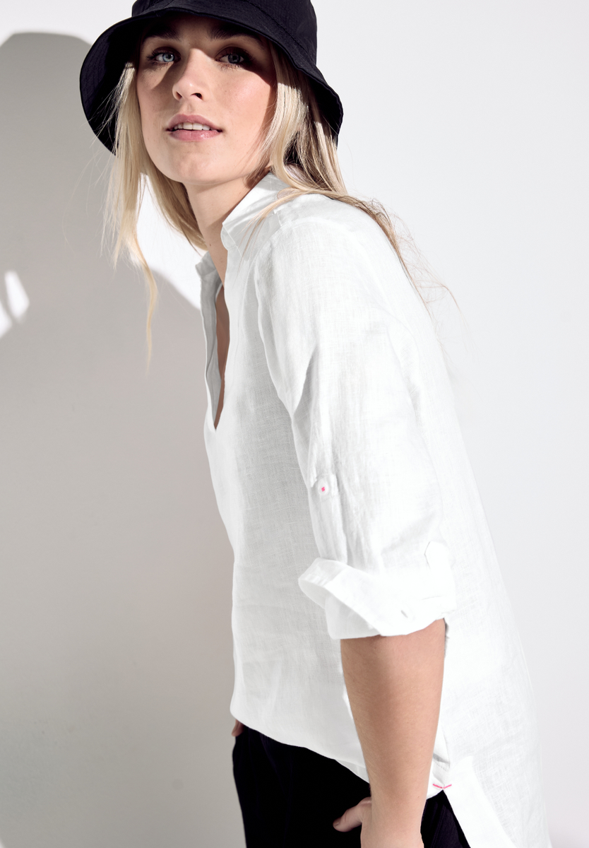 Lange Leinenbluse