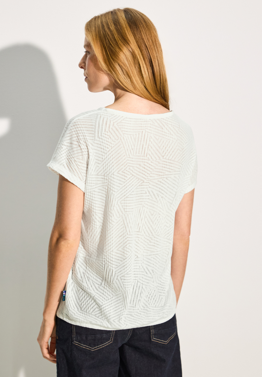 Geripptes Burn-Out T-Shirt