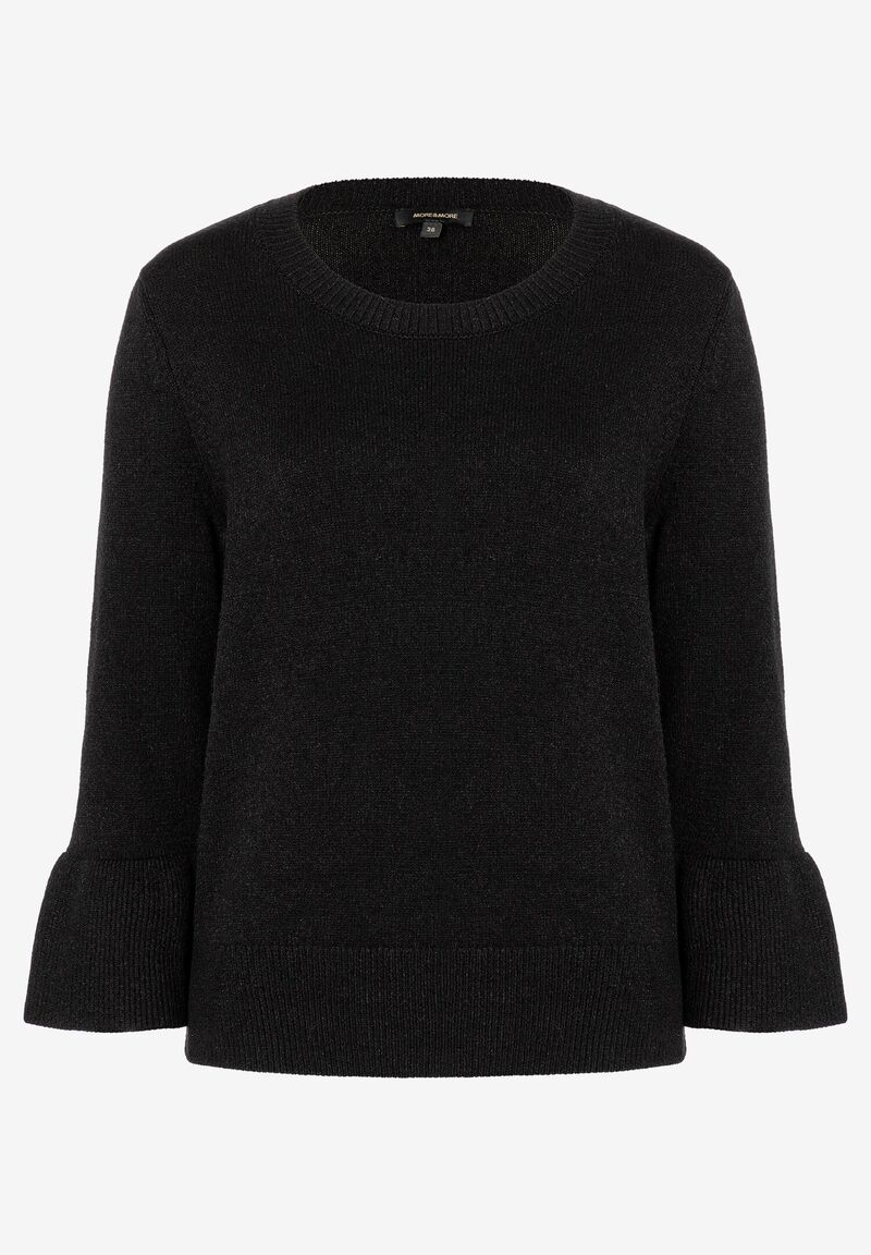 Pullover mit Volantärmel  schwarz  Herbst-Kollektion