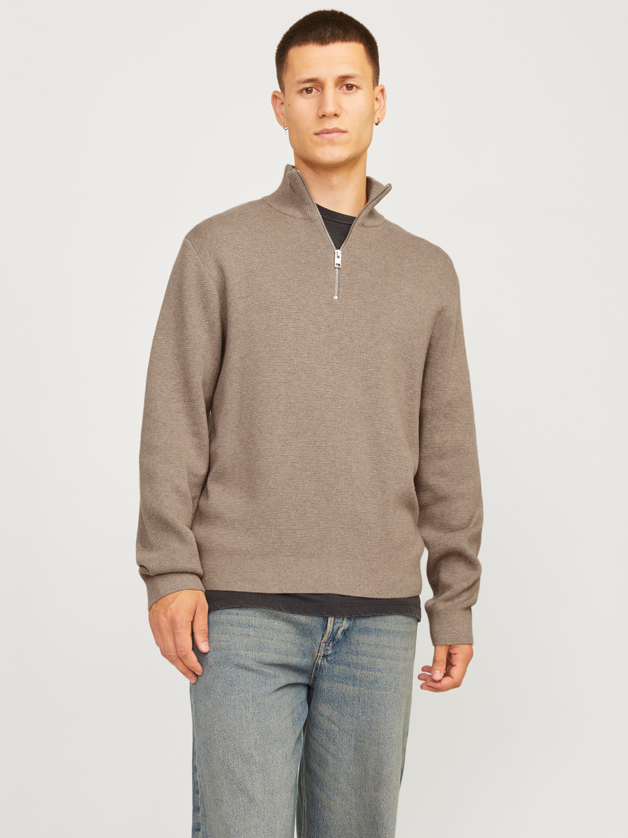 JPRBLAMILANO STITCH KNIT HALF ZIP SN