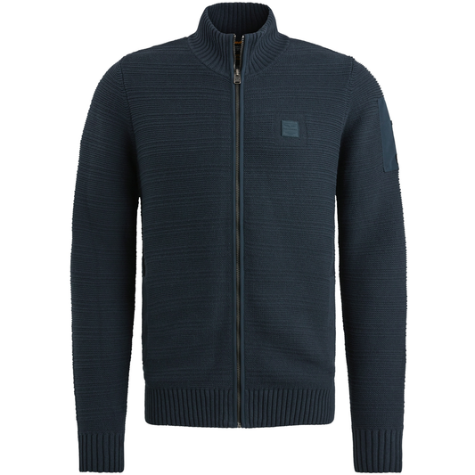 Zip jacket cotton structure knit