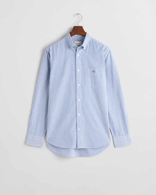 Regular Fit Classic Banker Stripe Popeline Hemd