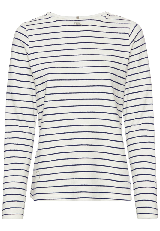 Gestreiftes Langarmshirt aus reiner Baumwolle
