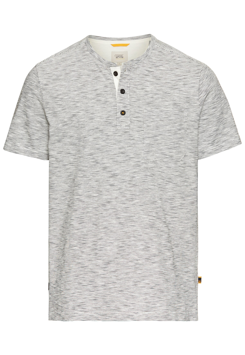 Kurzarm Henley aus reiner Baumwolle