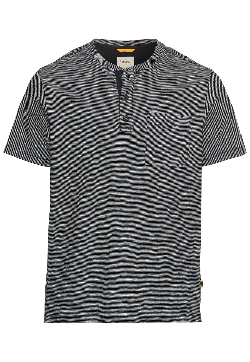 Kurzarm Henley aus reiner Baumwolle