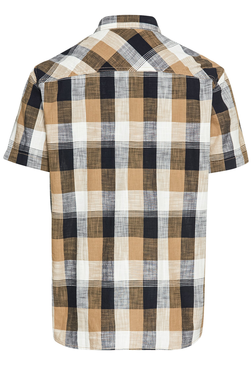 Kariertes Kurzarmhemd aus reiner Baumwolle