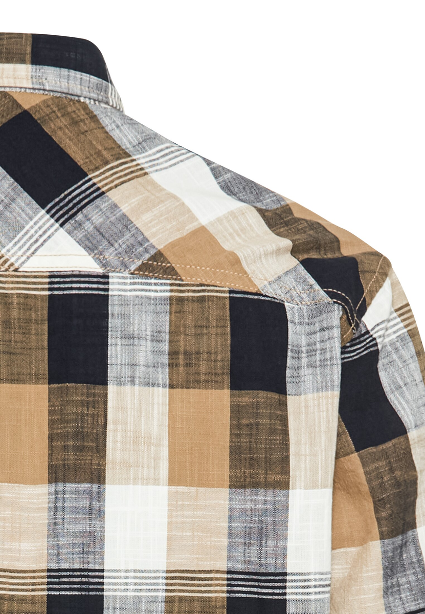 Kariertes Kurzarmhemd aus reiner Baumwolle