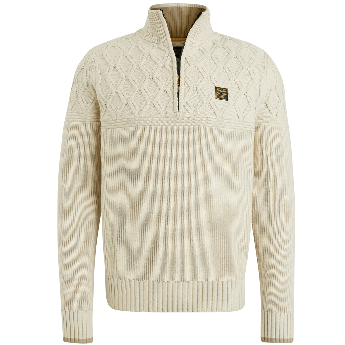 Half zip collar cotton mix yarn