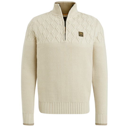 Half zip collar cotton mix yarn