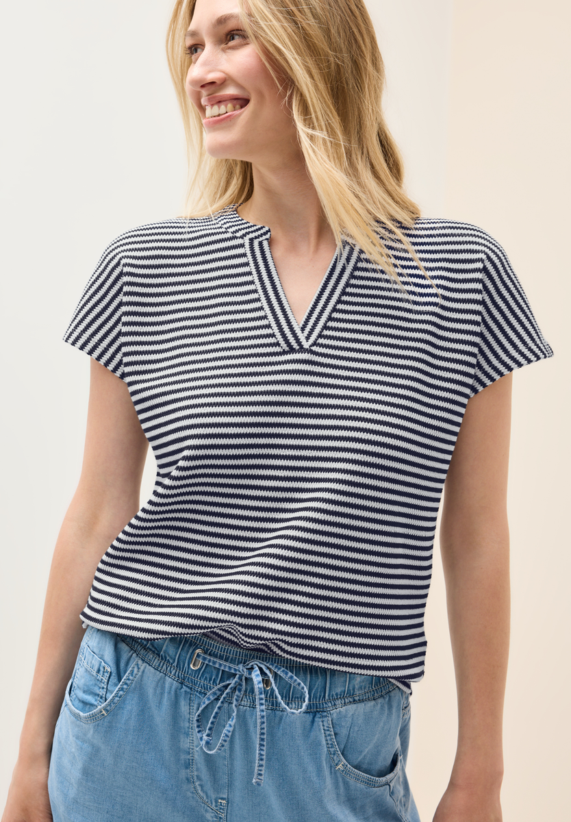 Gestreiftes Strukturshirt