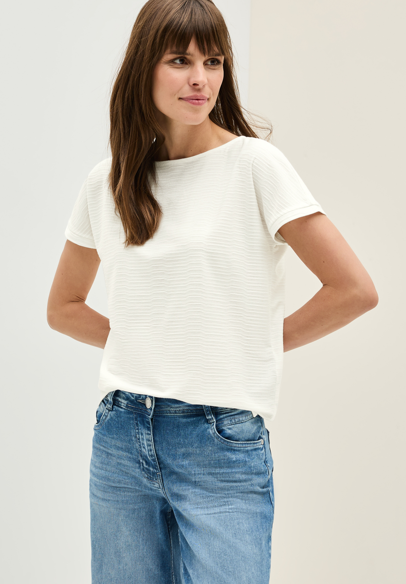 Struktushirt in Unifarbe