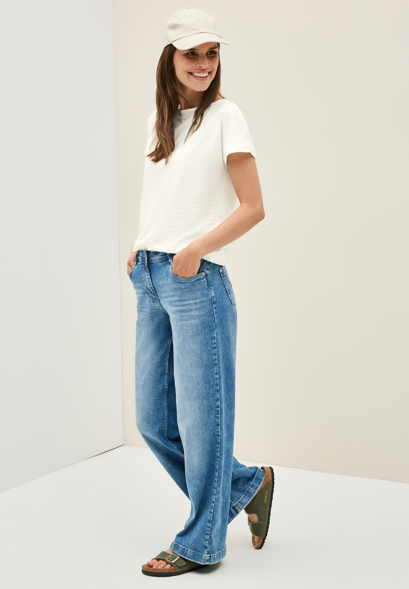 Struktushirt in Unifarbe