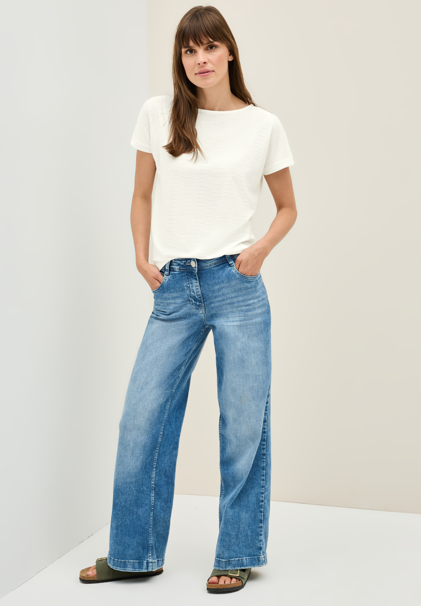 Struktushirt in Unifarbe