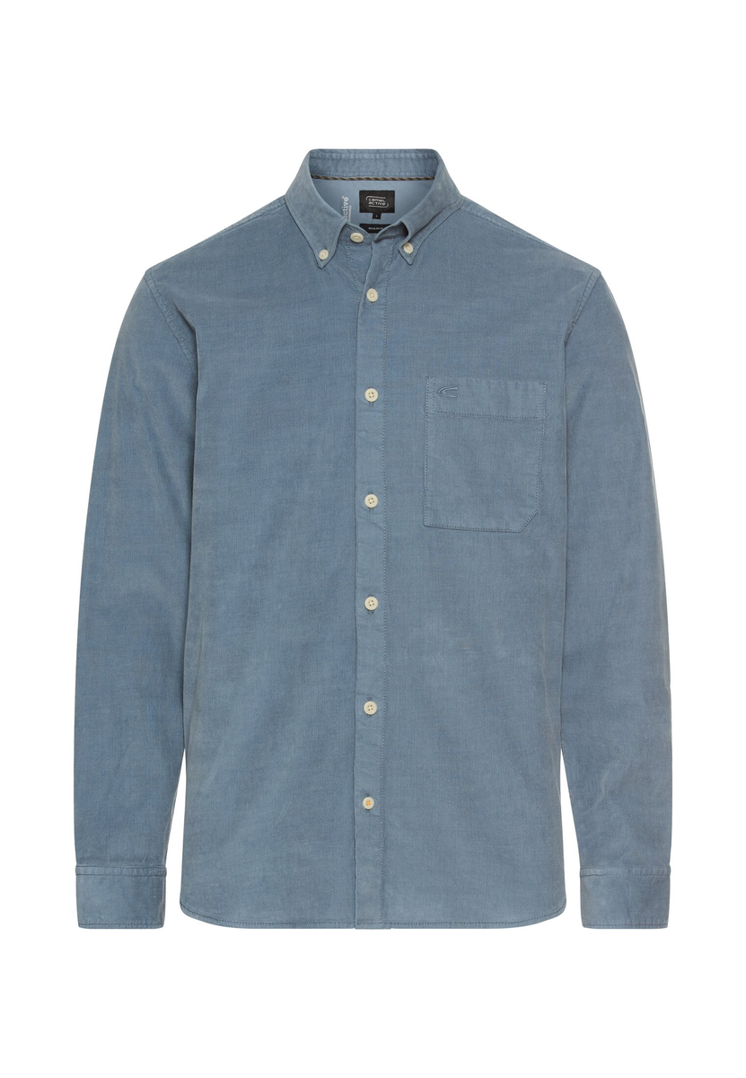 fleXXXactive® Langarm Shirt mit Button-Down-Kragen und Brusttasche