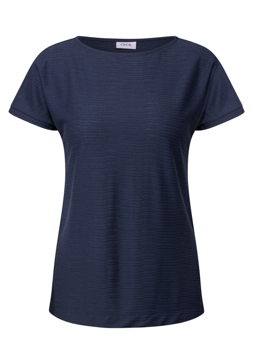 Struktushirt in Unifarbe
