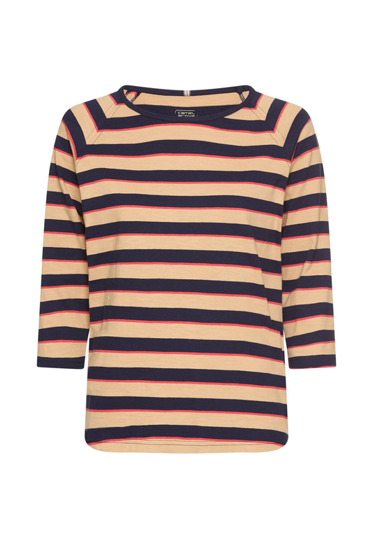 3/4-Arm T-Shirt mit Streifenmuster
