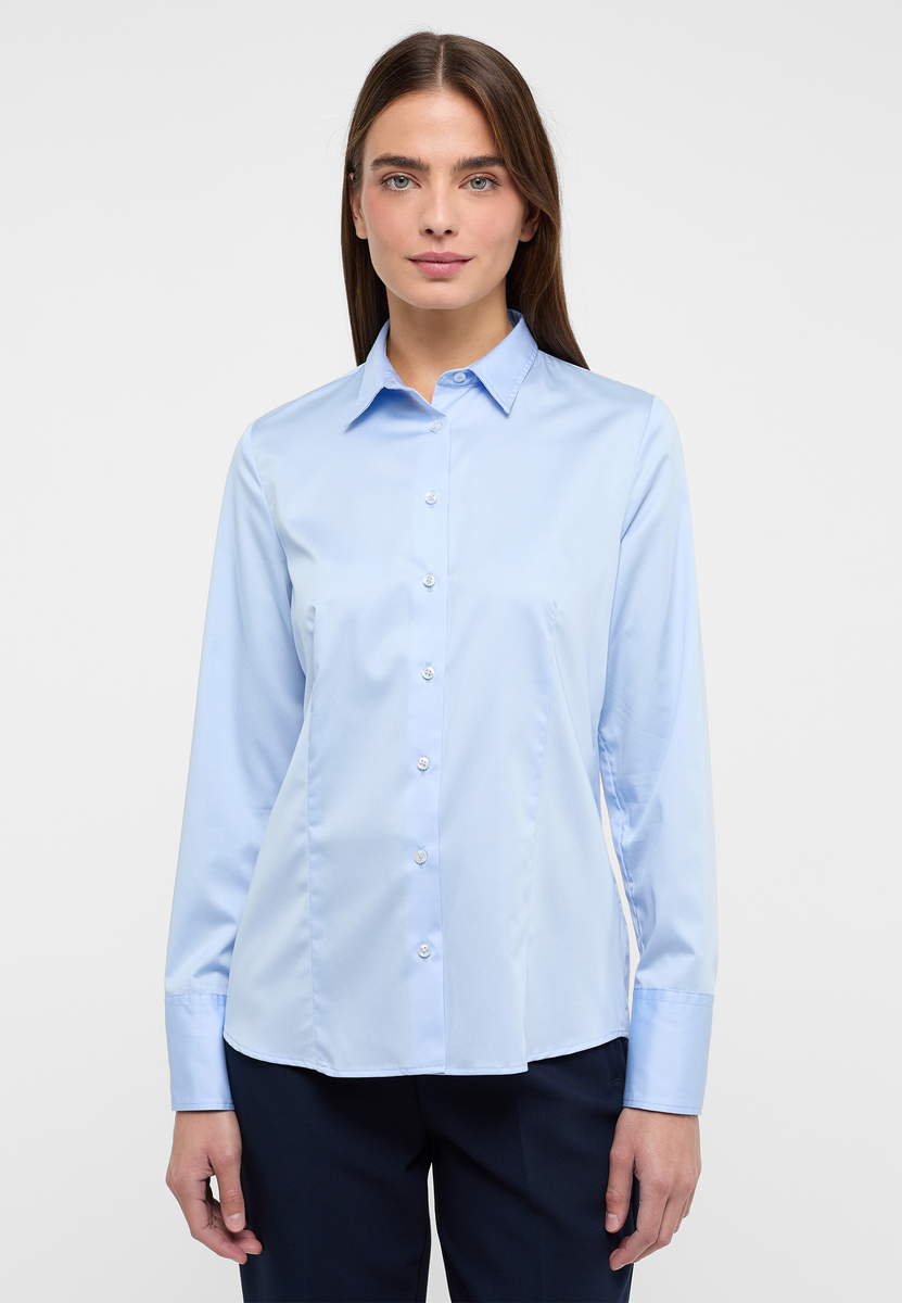 Satin Shirt Bluse Satingewebe Langarm